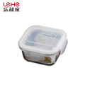 Glass borosilicate food containers set with locking lids for cooking microwave oven